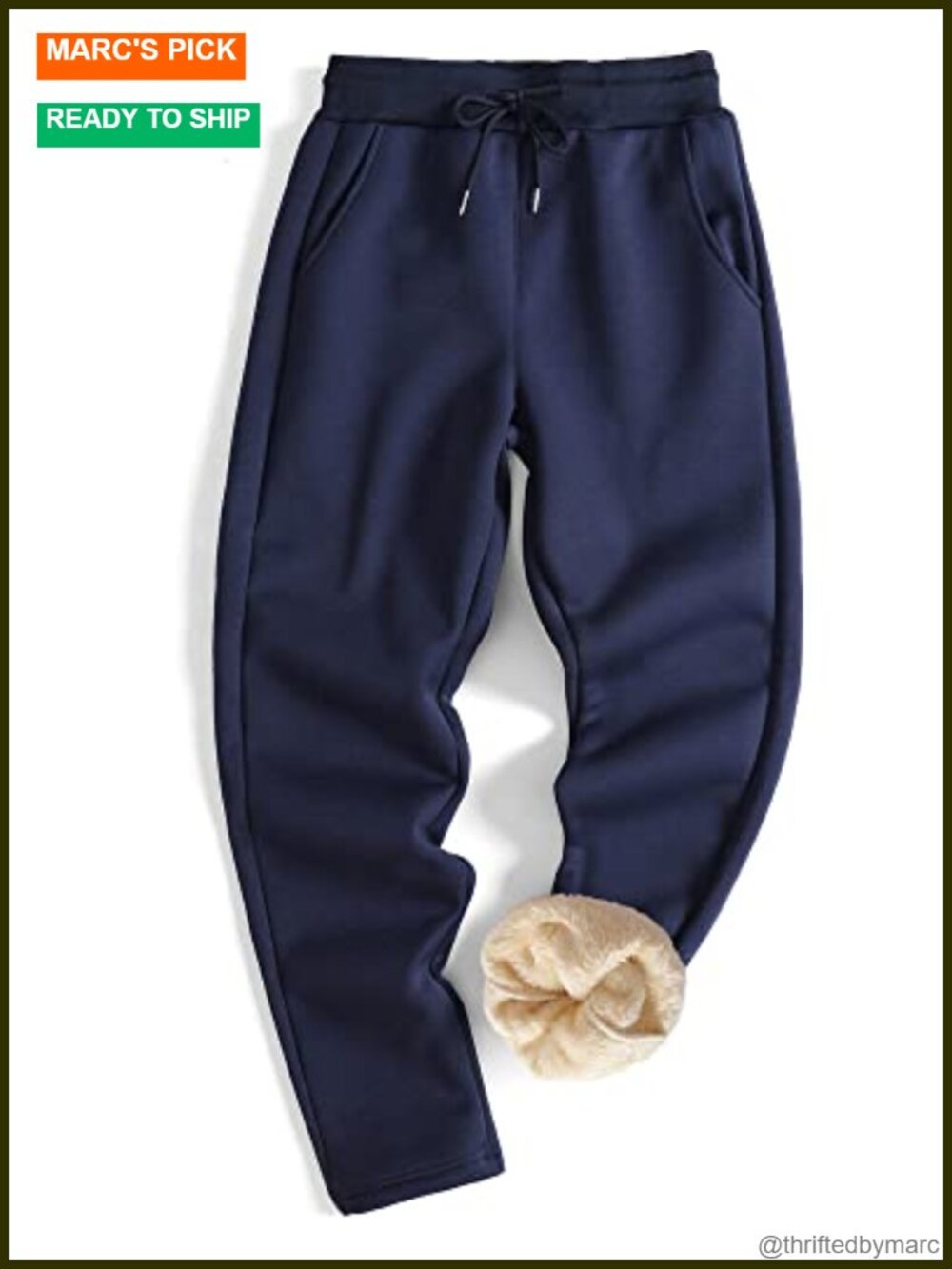 Men's Fleece Lined Sweatpants Winter Warm Thick Joggers with Pockets